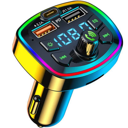 Bluetooth 5.0 Wireless FM Transmitter Car MP3 Player with Dual USB Fast Charger and Hands-Free Audio Receiver